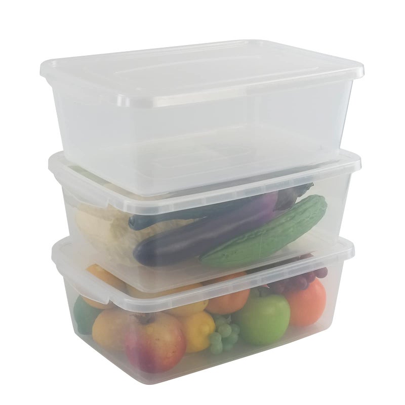 Pekky 13 Quart Plastic Bins Boxes with Lid, 3 Packs - Image 1
